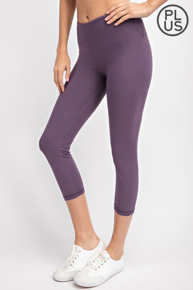 Butter Soft Basic Capris in Vintage Violet with Key Pocket | Plus Size ...