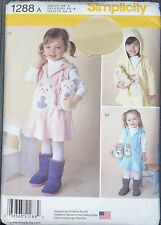 Simplicity pattern 1288 toddler's dress or jumper with 7 1/2” stuffed animals UC