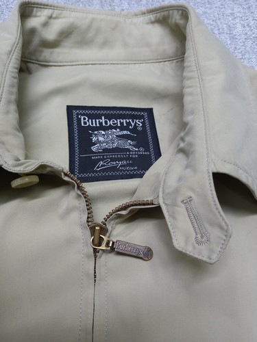 Vintage 80s Burberry Beige Men Bomber Classic Jacket lightweight Blouson Size 50 - Picture 4 of 20