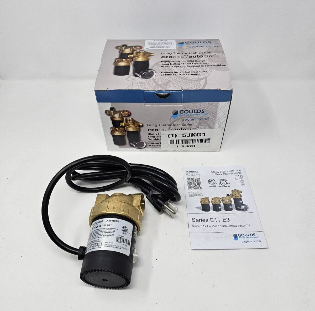 Goulds E1-Bcsvnnnw-01 Hot Water Circulating Pump 1/150 Hp 115V 1 Phase |  eBay