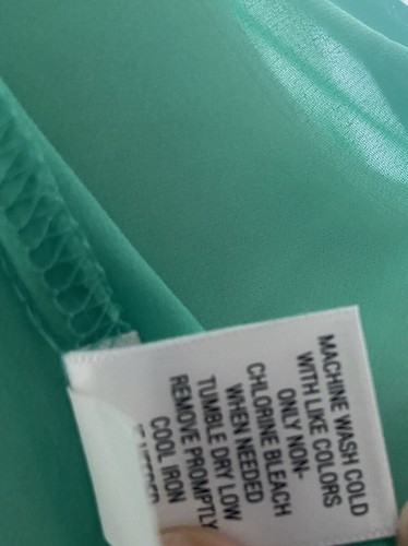 Candies Womens XL Semi-Sheer Green Button Blouse Long Sleeves New w/Tags Size XL - Picture 15 of 19