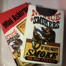 Novelty Mini Cigarette Portable Pocket Ashtray Vintage Hong Kong 2 Set