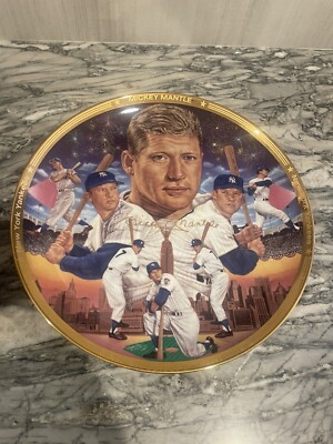 Assiette Collector Mickey Mantle #7 - Sports Impressions, Variation Rare, Vintage Années 90