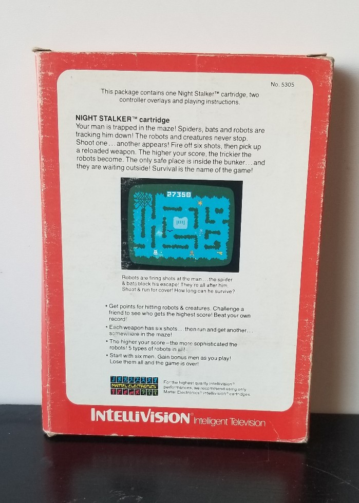 Jeu Intellivision Night Stalker - Boîte Vintage, Testé Et Fonctionnel