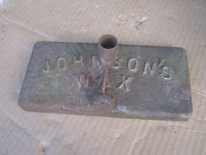 Vintage Antique Rusty Primitive JOHNSON'S WAX MOP no handle great for decor