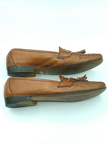 Cole Haan Womens Sz 8 AA Leather Woven Loafers With Tassels Made In Italy - Picture 6 of 7
