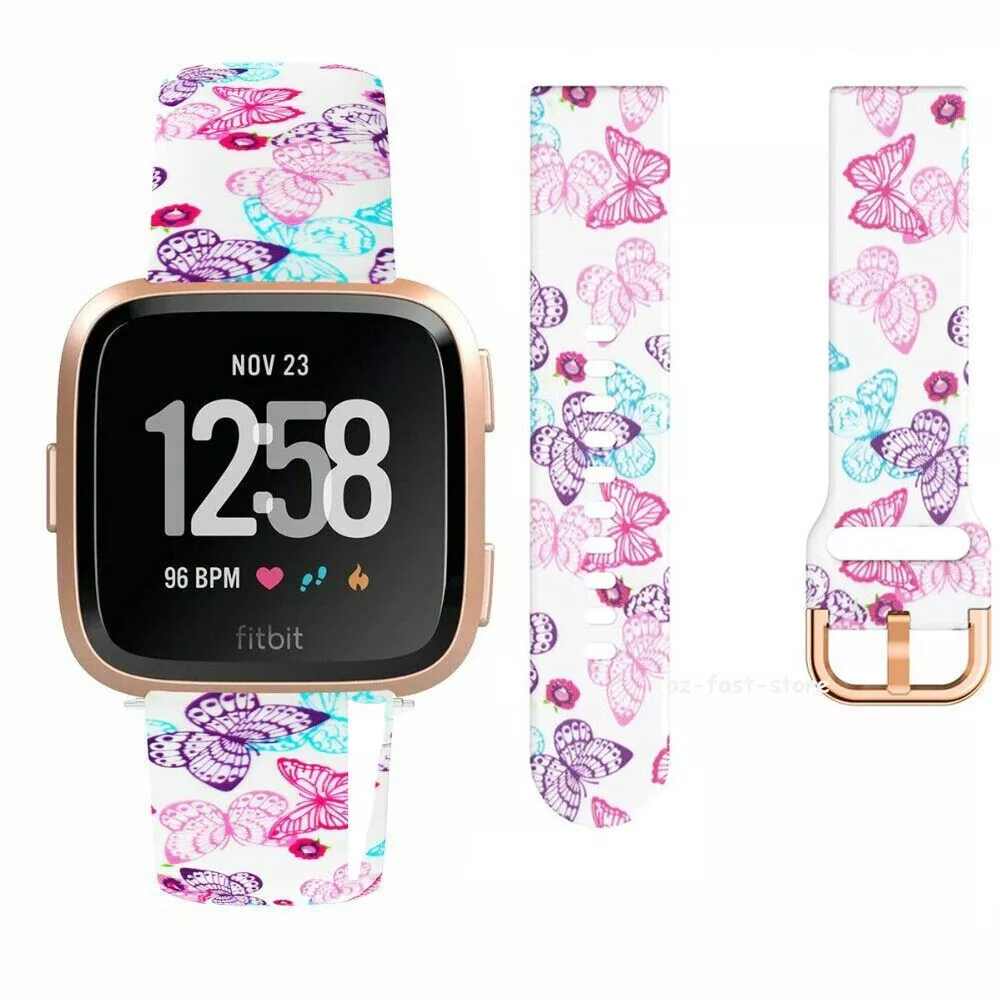 US For Fitbit Versa /Versa 2 Printed Silicone Smart Watch Replacement Band  Strap