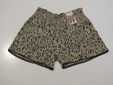 THREE DOTS Beige Leopard Printed Pull On Shor...