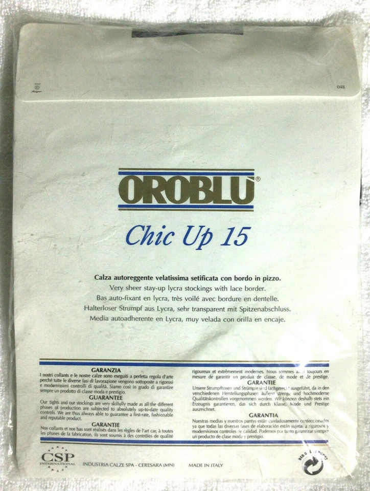 Прозрачные чулки из лайкры Oroblu Chic Up 15 с кружевной каймой черные размер M - Изображение 2 из 2