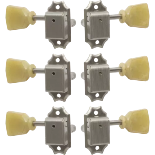 Tuners, Gotoh, Relic, SD90, keystone, 3 per side, aged nickel, Package of 6