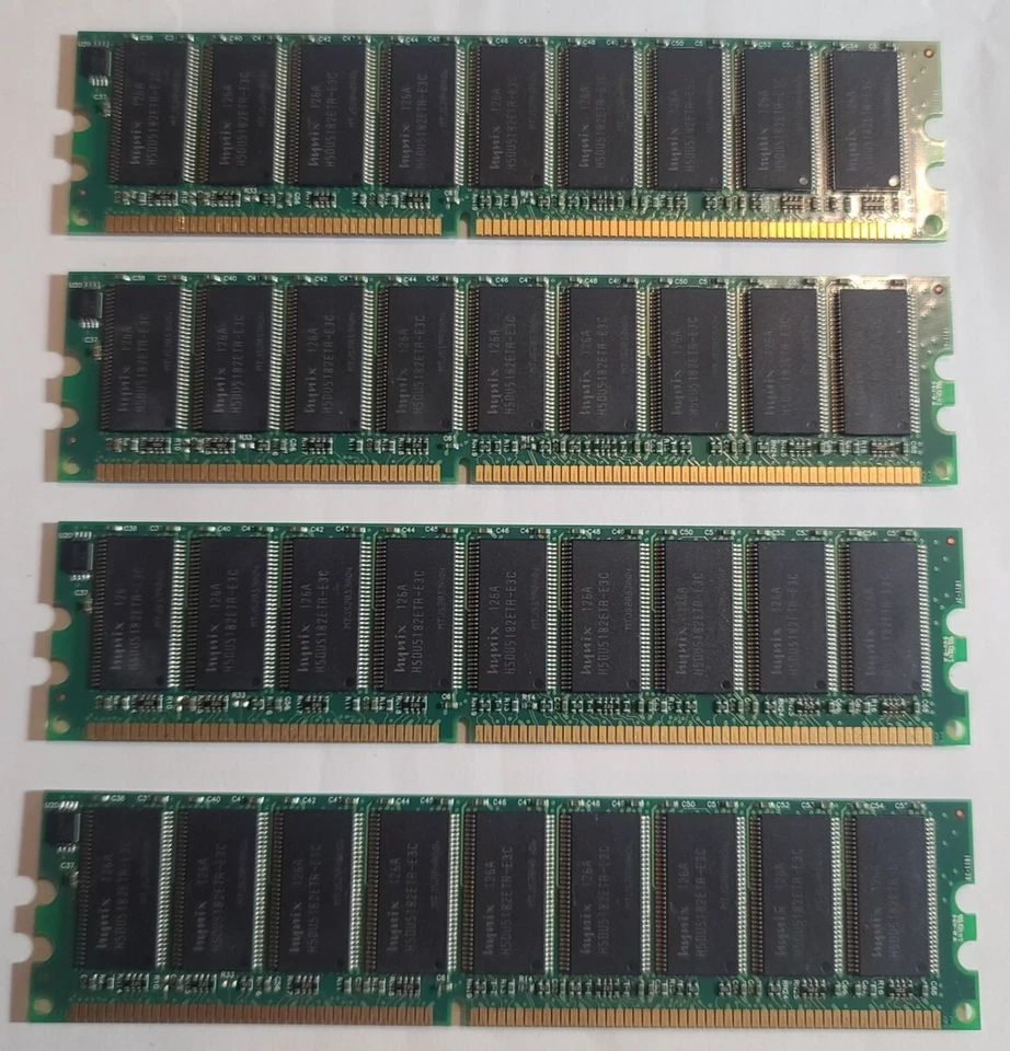 Chips IC Hynix VIKING/4x1GB/PC2700U/DDR-333mhz/184-Pin/Memoria de servidor/Ram/ECC/Hynix Foto 2 de 3