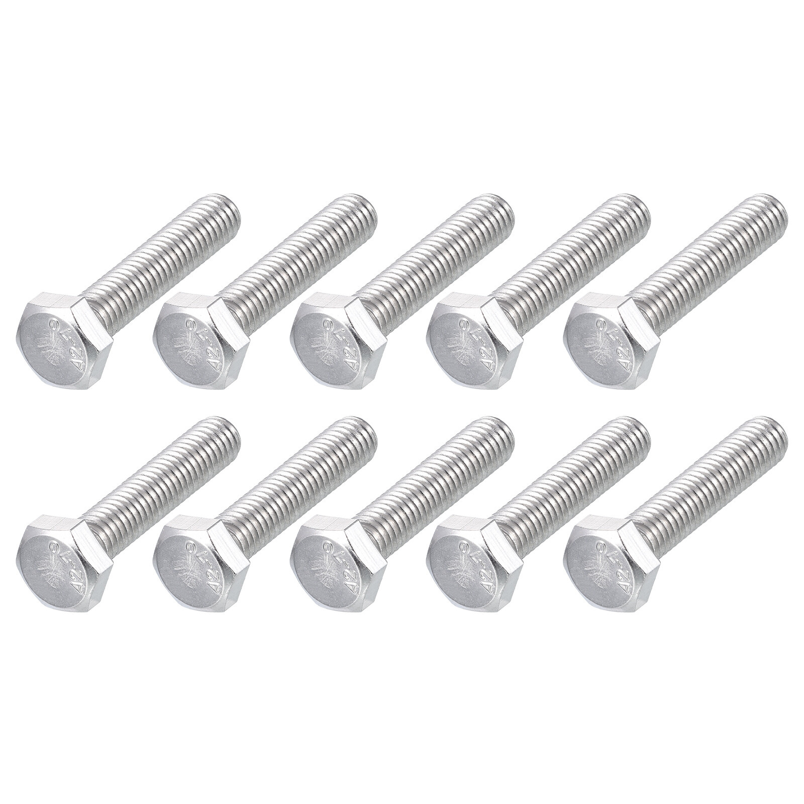 Hex Bolts M6-1x30mm 30Pcs 304 Stainless Steel Coarse Fully Threaded Silver