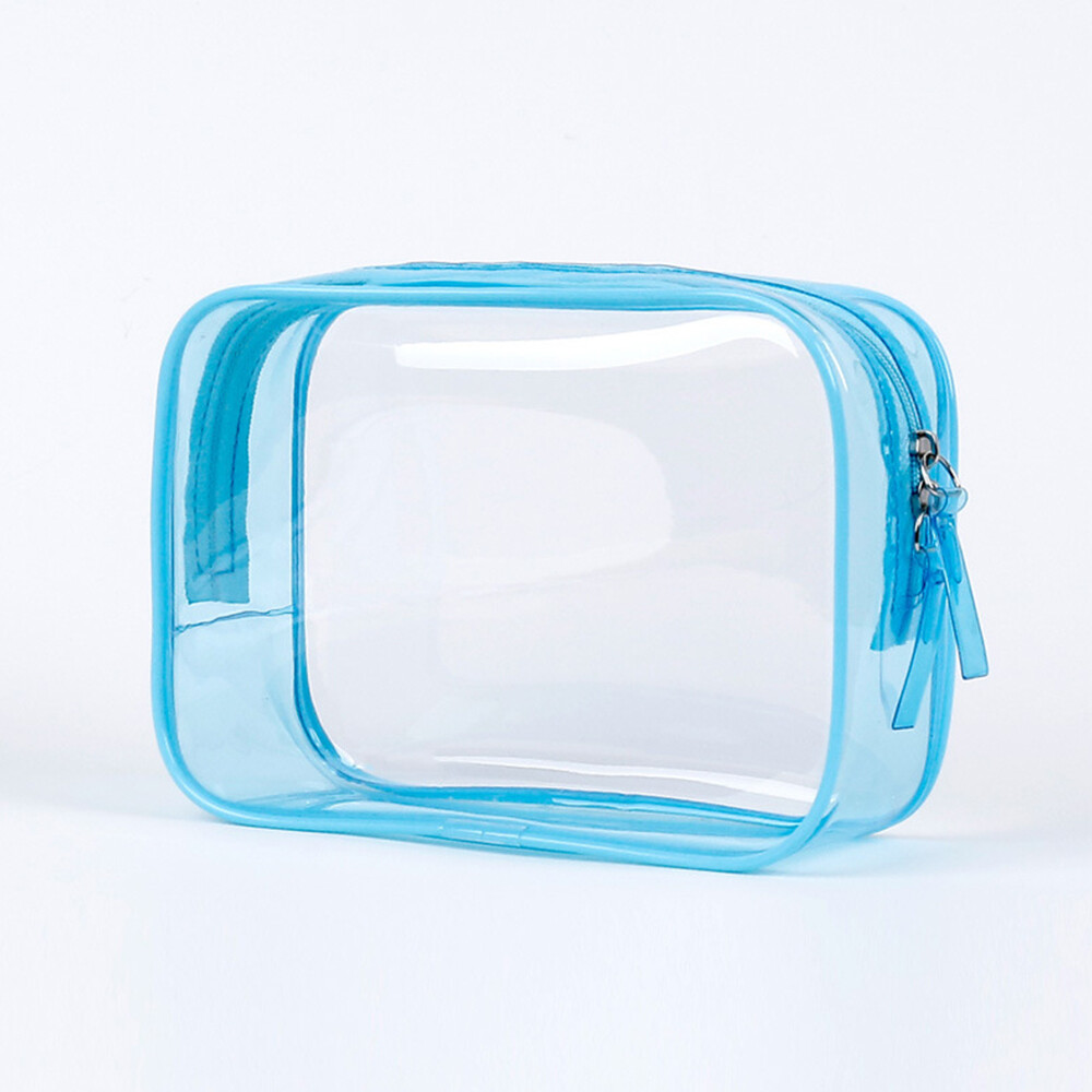 Trousse De Maquillage Transparente Licorne En PVC - Format Carré, Grande Capacité, Fermeture Éclair Dorée