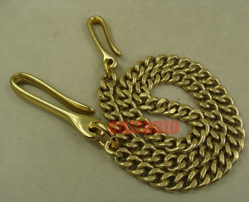 Heavy duty custom made Golden Vintage Solid brass Pants Fob Wallet Chain H068 - Picture 3 of 3