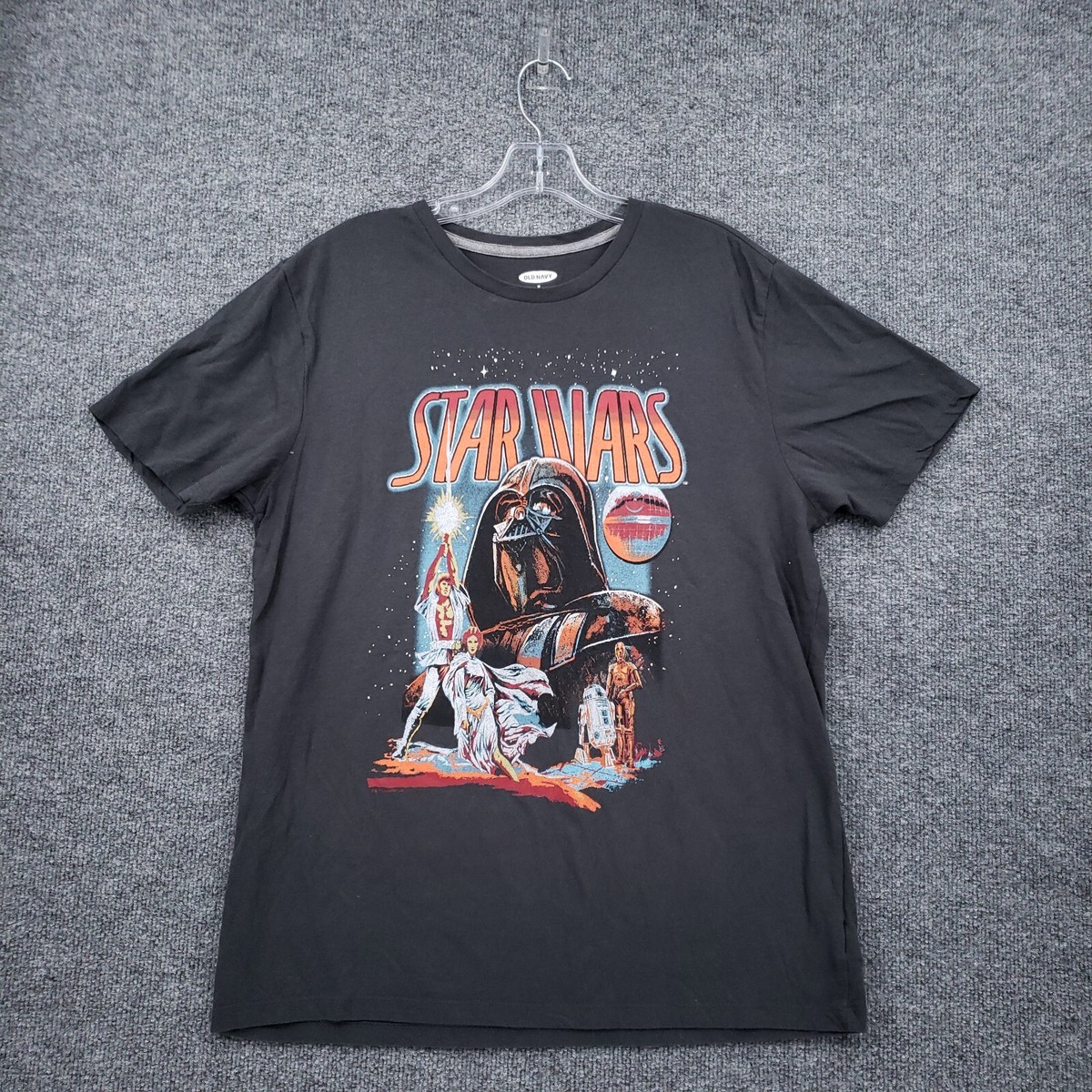 Old Navy T-Shirt Mens M Medium Black Star Wars Darth Vader Vintage