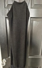 River Island Ladies Black Waflle Lined Fitted Strap Dress Size 12 VGC slit side
