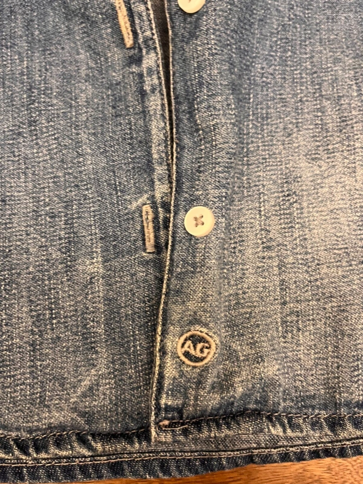 Camisa Adriano Goldschmied Mujer Talla XS Pequeña Denim Azul Abotonada Foto 4 de 4