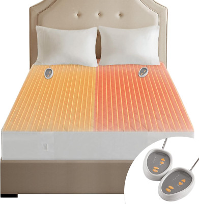 Luxury Heated Mattress Pad with 5 Heat Settings - King Size, White