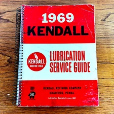 Vintage 1969 Kendall Motor Oil Lubrication Service Guide Book Manual