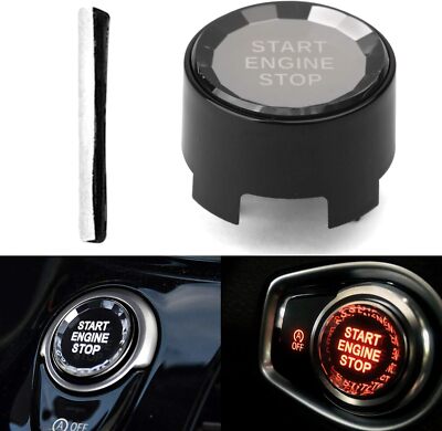 For BMW 1 3 5 7 Series F/G Chassis Crystal Engine Start Stop Button Cover Black 