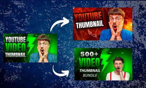 500+ YouTube Thumbnail Templates Bundle | Editable PSD - Picture 3 of 3