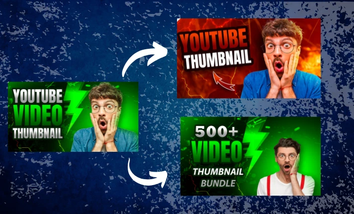 500+ YouTube Thumbnail Templates Bundle | Editable PSD - Image 3 of 3