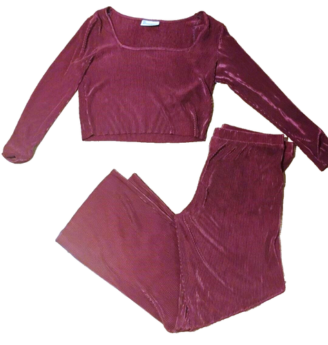 NEW NB Wine Punch Square Neck Pant Set Outfit Wide Leg XXL (20) Plus