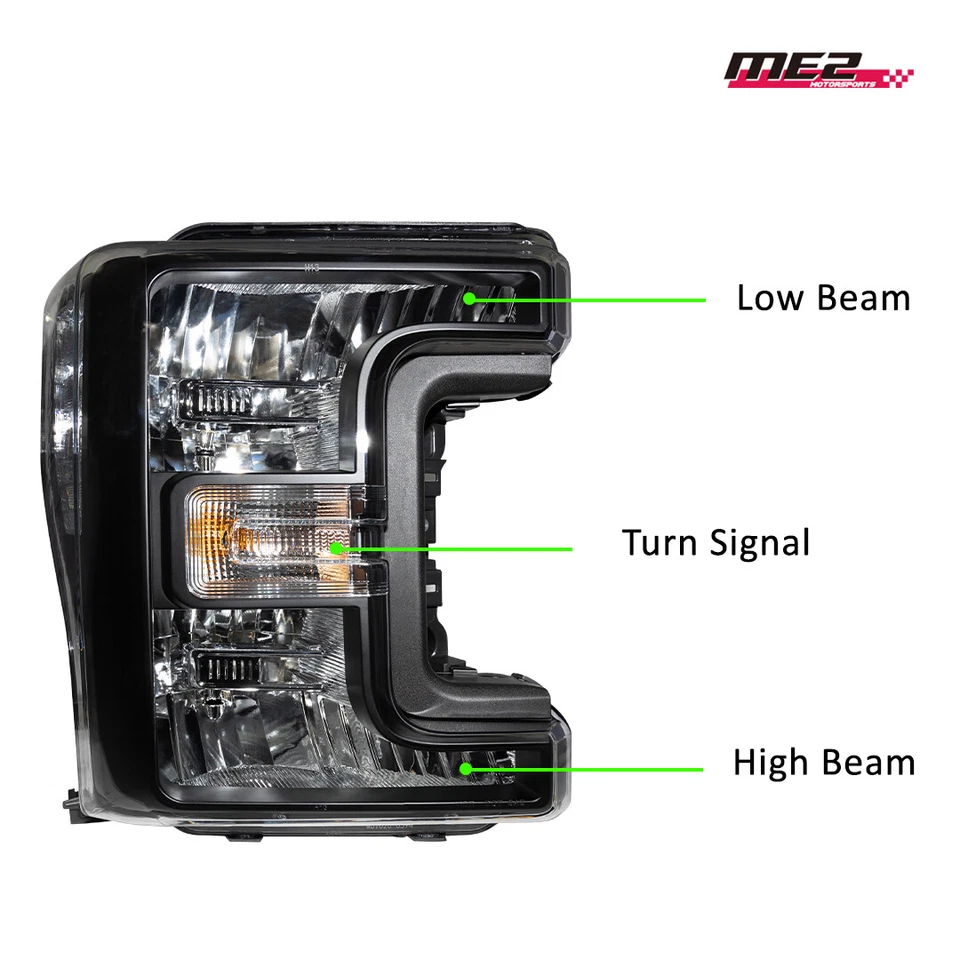 Faros para Ford F250 F350 Super Duty 2017 2018 2019 luces delanteras negras transparentes Foto 4 de 4