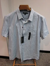 Marc Anthony, Striped, Short Sleeve Shirt, Men's 2XL, XXL SLIM FIT, NWT