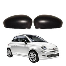 COPPIA Calotte Specchio Retrovisore Nere Adatte per ABARTH / FIAT 500 dal 2007