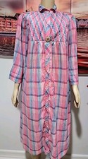 Models Coat Vintage Plaid Size 10 House Dress Robe Lounge Pockets CC