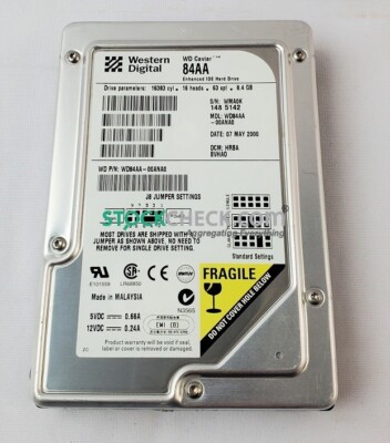 Western Digital WD84AA-00ANA0 8.4 GB ATA-66 Hard Drive
