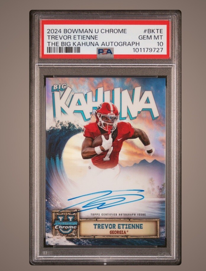 Trevor Etienne Georgia Bulldogs 2024 Bowman U Chrome Big Kahuna Auto PSA 10 Gem Mt # BK-TE 