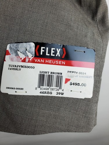 Van Heusen Uomo 46 R Slim Fit Flex Elasticizzato Antirughe Marrone Chiaro Tic - Foto 9 di 17