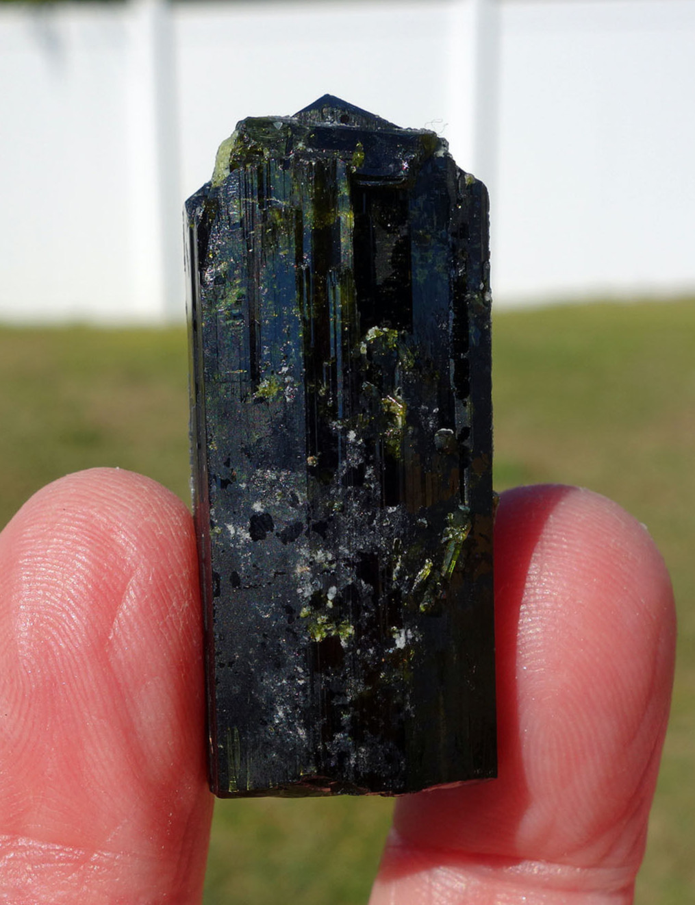 Green EPIDOTE Natural Crystal Point Specimen with Termination from Pakistan 9508