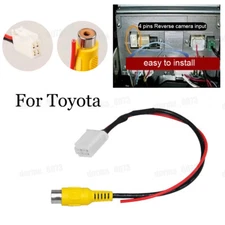 4 Pin Male Connector Radio Back Up Reverse Camera RCA Input Plug Cable Adapter