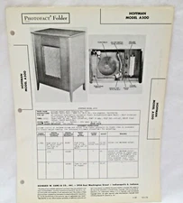 Vintage Howard W Sams Photofact Folder Hoffman Model A500 Radio Parts Manual
