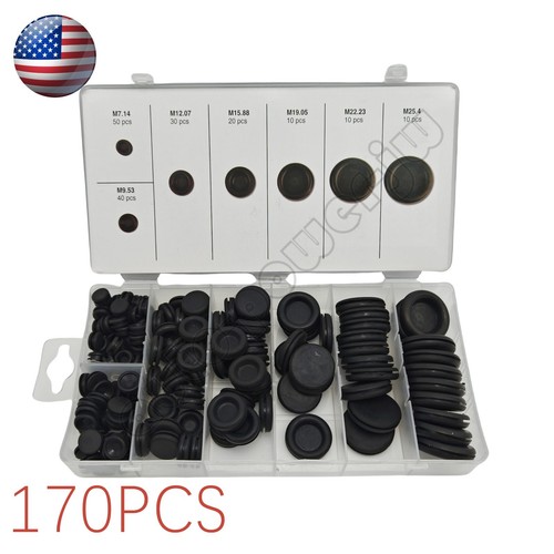 170 Stck. Gummitülle Firewall Loch Stecker Elektro Kabel Dichtung Sortiment Kit - Bild 1 von 7