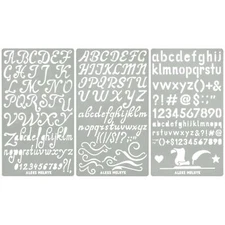 No.34 Metal Stencils, Pyrography, Wood Burning kit 3 PCS Templates, Letters S...