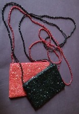 Evening Bags  2 Beaded 1 Red,  1 Black     Classy Accent To Your Outfit