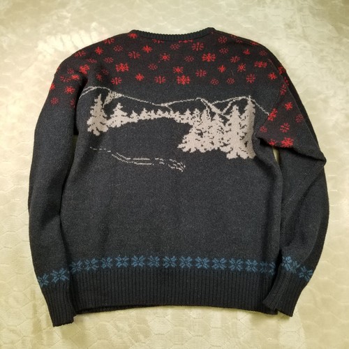 VTG Pendleton Sweater 100% Pure Virgin Wool Skiers Trees Mountains Sz Lg - Picture 11 of 14
