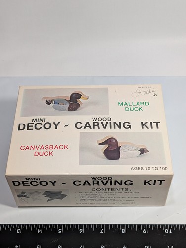1980 Canvasback Hen or Drake Duck Mini Wooden Decoy Kit - Jerry Hutchins - Picture 1 of 16