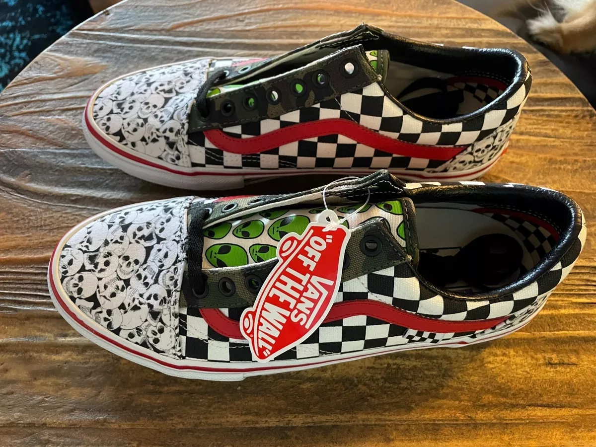 RARE Custom Vans Off the Wall Checkered Skate Shoes Men's Size 9.5