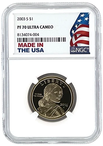2003 S Sacagawea Dollar NGC PF70 Ultra Cameo Made In USA Holder