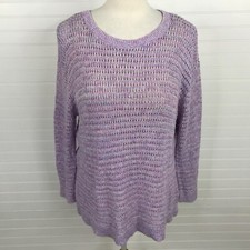 Talbots Lavender 100 Cotton Sweater Pullover Variegated Plus Size 3X Petite