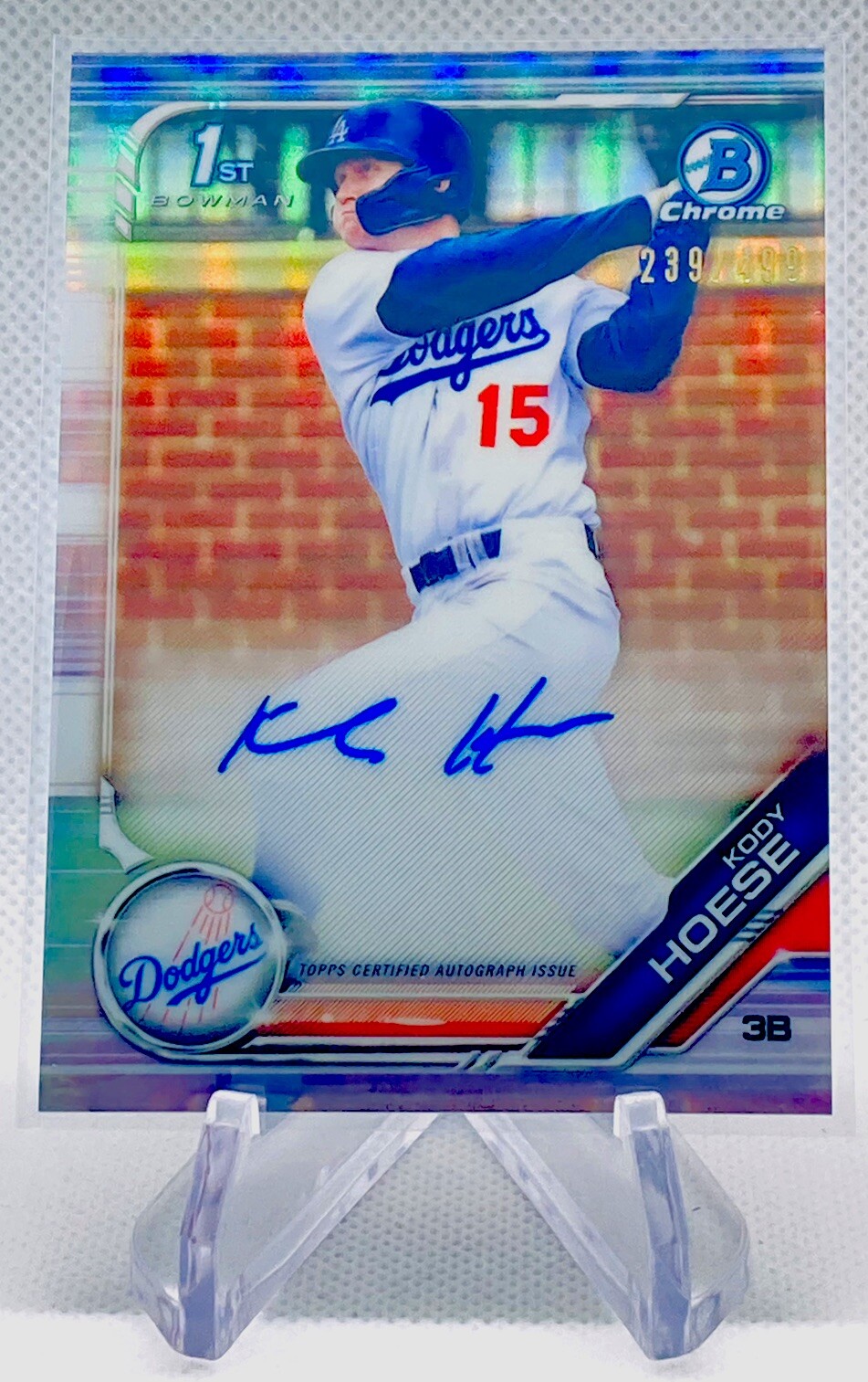 2019 Bowman Chrome Draft Kody Hoese 1st Bowman Refractor Auto 239/499 #CDA-KH