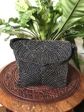 1950 s Koret Silver Micro Beaded Purse On Black