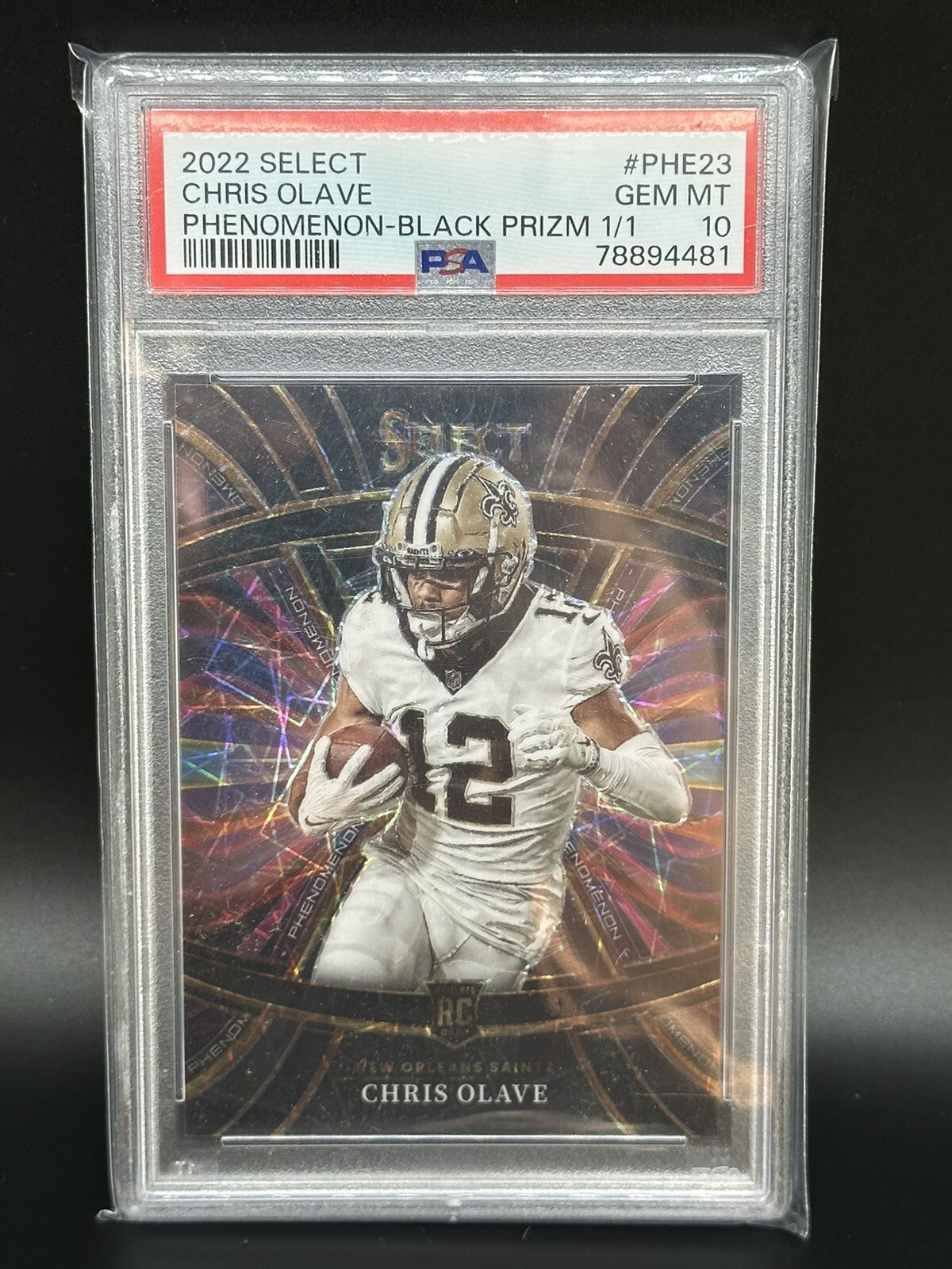 Chris Olave Panini Select Phenomenon #PHE23 Black Prizm 1/1