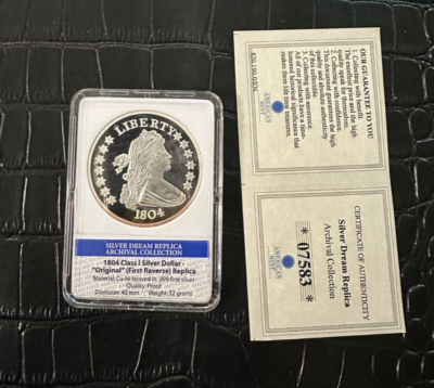 ◆ 銀様、専用です。　◆ 1804 DOLLAR COIN REPLICA (silver plated - proof) (c41) 9,999 made