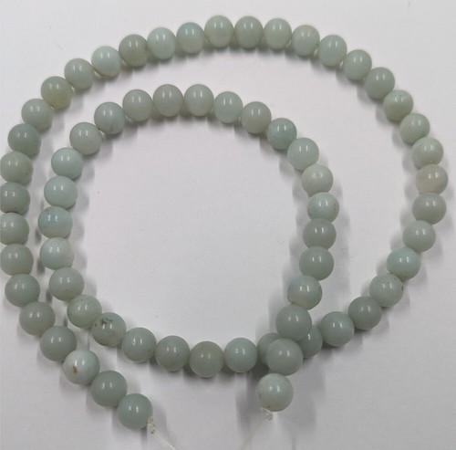 1 String Round Shape Green Agate Beads Stone 65 Piece Lot 6mm each BBG-22